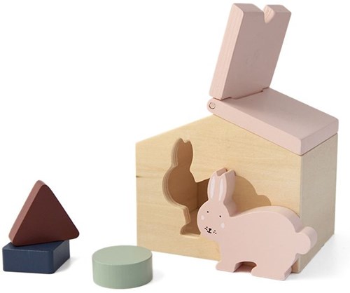 Trixie maison en bois animaux Mrs. Rabbit - trieur de formes FSC bois rose-2