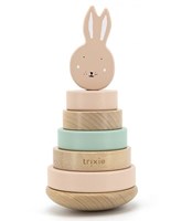 Trixie tour à empiler en bois Mrs. Rabbit - jouet éducatif FSC rose