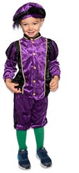 Déguisement de Piet violet noir pour enfants taille 128 Sinterklaas