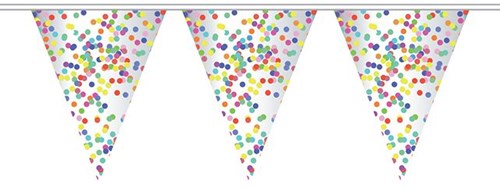 Haza guirlande fanions confettis plastique 6 mètres décoration fête