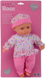 Baby Rose Poupée bébé rose +/- 30 cm. 27443