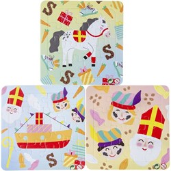 Puzzle Sinterklaas carton 16 pièces jouet éducatif multicolore