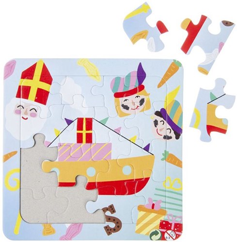 Puzzle Sinterklaas carton 16 pièces jouet éducatif multicolore-2