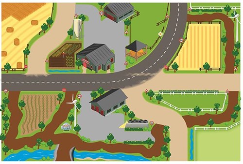 Tapis de jeu ferme XXL 100x150cm - tapis de ferme pour enfants
