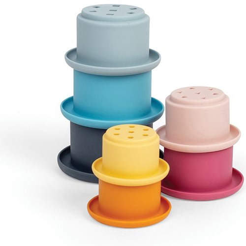 BigJigs gobelets empilables jouet en silicone coloré sensoriel dès 12 mois