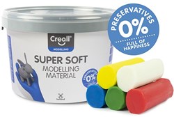 Creall pâte à modeler supersoft 5 couleurs 1750g - set créatif