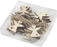 Creativ Company décoration suspendue ange de Noël en bois avec cordelette en jute