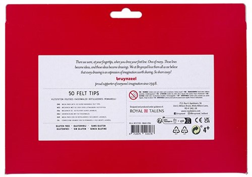 Bruynzeel feutres set - 50 feutres de couleur pour enfants-3