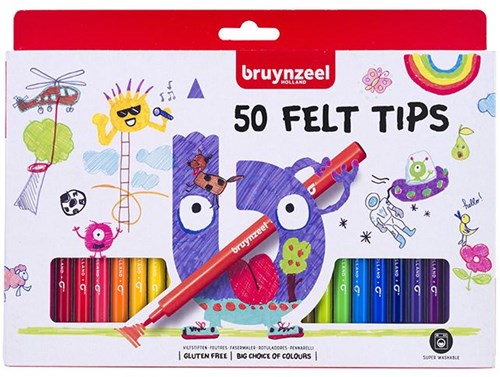 Bruynzeel feutres set - 50 feutres de couleur pour enfants-2