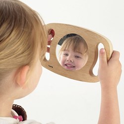 TickiT miroir à main en bois jouet éducatif miroir plat