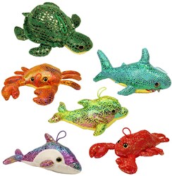 Merkloos Glitter knuffel oceaandieren