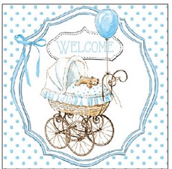 Ambiente serviettes bleu bébé - papier FSC - 25cm - 20 pièces