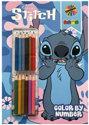 Twisk livre de coloriage Stitch coloriage par numéro avec crayons - Loisirs créatifs Disney