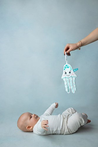 Mom's Care SOFT BABY TOYS Crinkly Jellyfish Comforter Hanging Toy 4