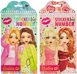 Besties livre de coloriage autocollants par numéro - jouet créatif 18pcs