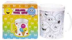 Tasse à colorier visage souriant - mug créatif pour enfants bricolage