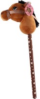 Cheval bâton peluche jouet avec son marron 70 cm motricité-3