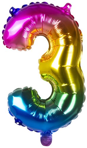 Ballon aluminium 3 arc-en-ciel 21983
