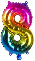 Ballon aluminium 8 arc-en-ciel 21988