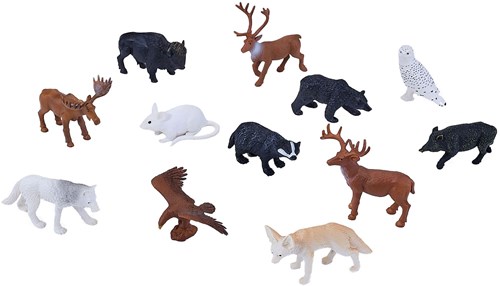 Mojo animaux de la forêt coffret figurines miniatures 12 pièces plastique