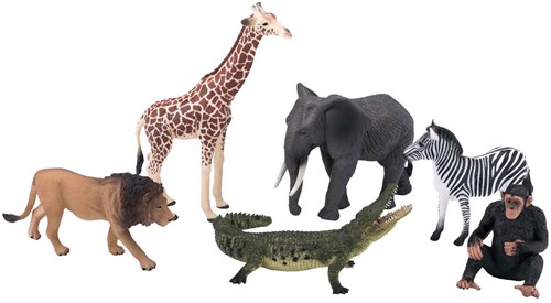Mojo Coffret Safari Animaux Sauvages 6 pièces jouets en plastique