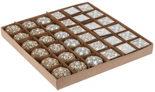 Boîte de rangement or jouet set de 36 avec strass et perles