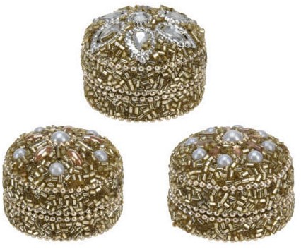 Boîte de rangement or jouet set de 36 avec strass et perles-3