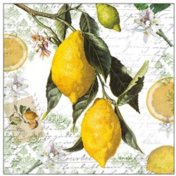 Ambiente serviettes motif citron 33cm - décoration de table estivale FSC