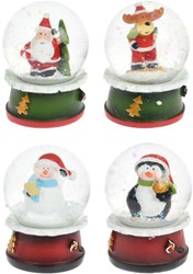 Boule à eau figurine de Noël décoration pailletée 4,5cm ornement Noël