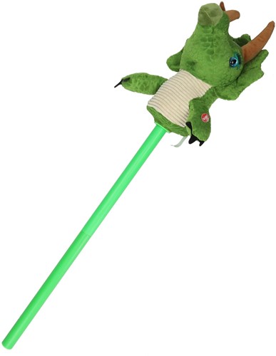 Stokpaard Dino met Geluid Groen