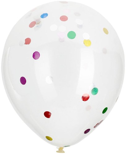 Ballons confettis couleurs multiples décoration fête 8 pièces anniversaire-2