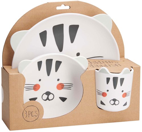 Set vaisselle enfant mélamine chien 3 pièces - vaisselle colorée chien