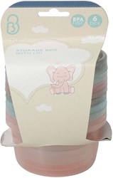 Boîte de conservation bébé plastique lot de 6 avec couvercle sans BPA