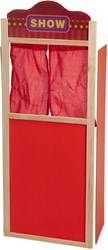 Koopman théâtre de marionnettes en bois jouet scène rouge avec rideau 90cm