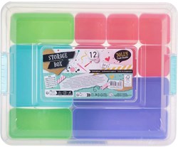 Boîte de rangement jouet multicolore avec 12 compartiments pour enfants