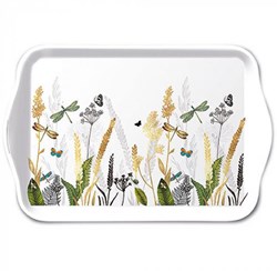 Ambiente plateau mélamine fleurs blanc 13x21cm décoratif