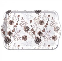 Ambiente plateau 13x21cm pommes de pin blanc - plateau de service décoratif