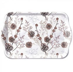 Ambiente plateau 13x21cm pommes de pin blanc - plateau de service décoratif