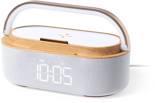 Réveil radio numérique avec chargeur sans fil - enceinte bluetooth avec batterie - Fonction Snooze - USB-C - Veilleuse - écran LED dimmable - cadeau pour hommes et femmes