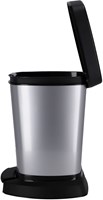 Rotho poubelle à pédale 6 litres argent métallisé plastique-3