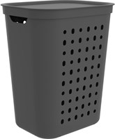 Rotho panier à linge Jona anthracite 55 litres - collecteur de linge design en plastique