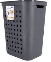Rotho panier à linge Jona anthracite 55 litres - collecteur de linge design en plastique-2
