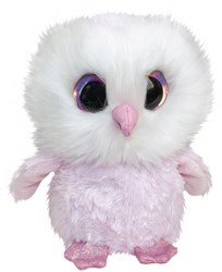 Lumo Stars peluche hibou Pollo rose blanc jouet en peluche 15cm