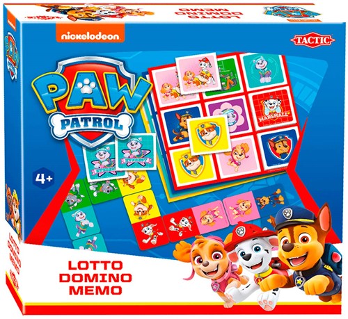 Tactic Paw Patrol 3-en-1: Mémo - Loto - Domino