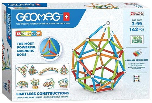 Geomag jouet de construction magnétique Super Color Recycled 142 pièces