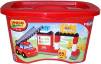 Unico coffret de construction pompiers - camion de pompiers - 40 pièces blocs jouets