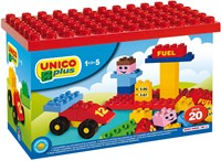 Coffret de briques de construction avec plaque de base - 20 pièces - briques compatibles