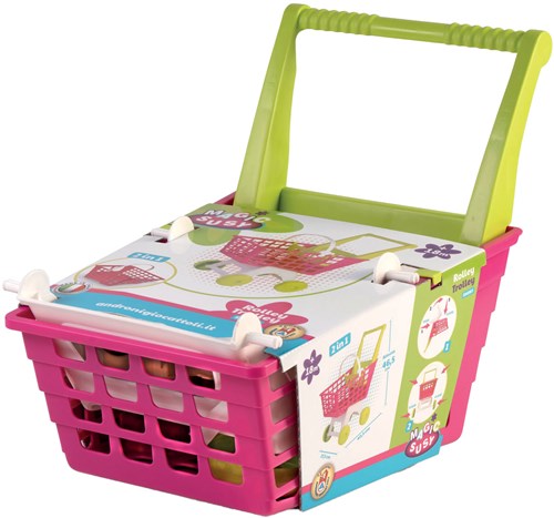 Androni Giocattoli chariot de courses jouet rose vert 2en1 panier