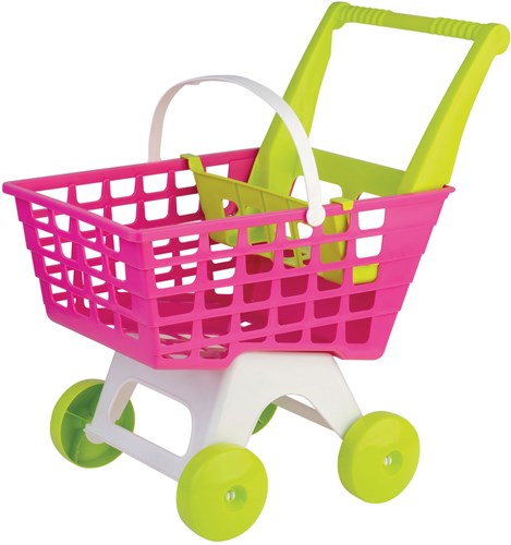 Androni Giocattoli chariot de courses jouet rose vert 2en1 panier-2