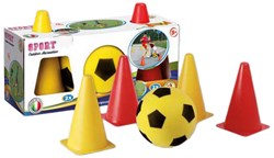 Androni Giocattoli set de football - Ballon souple avec 4 plots pour enfants